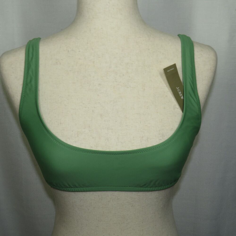 J. Crew Heritage Low Scoop Neck Bikini Swim Top In Green Size Small - Picture 10 of 10